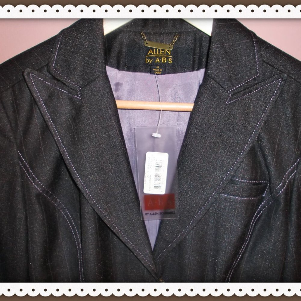 ALLEN by A.B.S.  Dark Navy Blazer decorated with Stitches NEW with tags Size 4